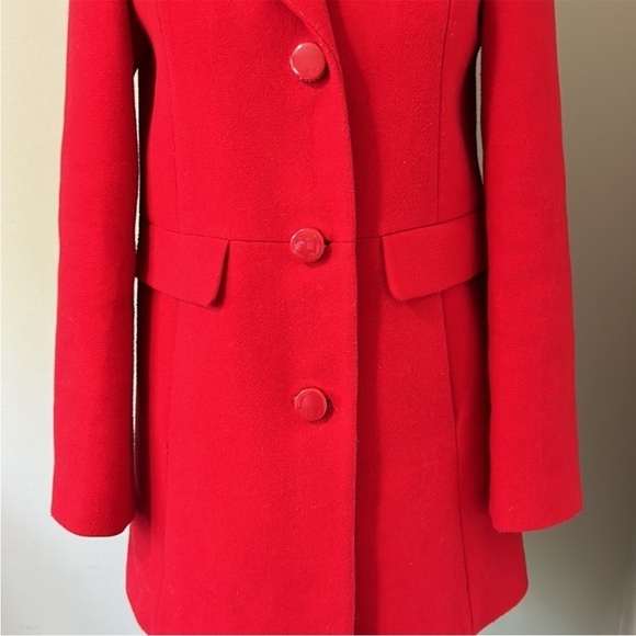 KATE SPADE NY Red Wool Convertible
Faux Fur Coat Pockets Button Front Sz XS - Picture 5 of 14